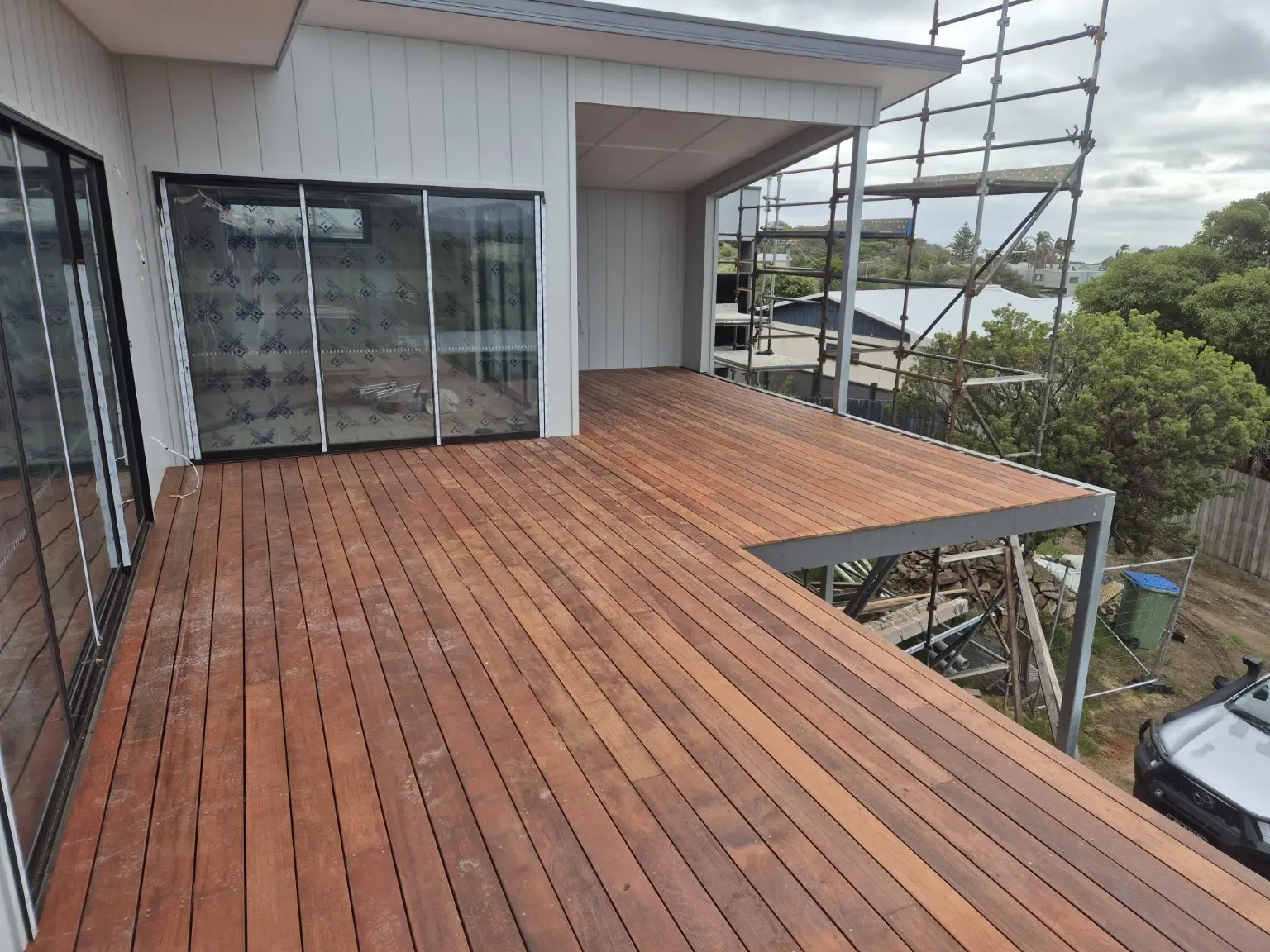 Elevated timber decking